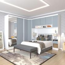 Quarto Com 6 Módulos Com Espelho E Cabeceira Alpes Luciane Branco Pf-grey Sky Pf