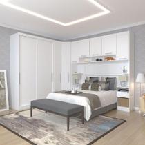 Quarto Com 6 Módulos E Cabeceira Alpes Luciane Móveis Branco Pf-branco Pf