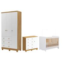 Quarto Completo Bebê Berço Ben Roupeiro Junior 3 Portas MDF - Quarto Completo Bebê Berço Ben Roupeiro Junior 3 Portas MDF -