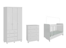Quarto Completo Bebê Moveis Peroba Berço Ben Junior 3pt MDF