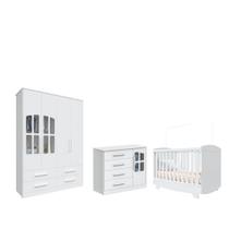 Quarto Completo Bebe Moveis Peroba Charlo Elo Cris 3x1 MDF