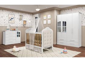 Quarto Completo Bebê Moveis Peroba Charlo Elo MDF 04 portas