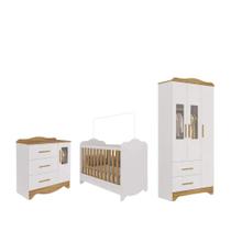 Quarto Completo Bebe Moveis Peroba Clara Provençal MDF