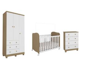 Quarto Completo Bebê Moveis Peroba Junior 03 pts Uli MDF