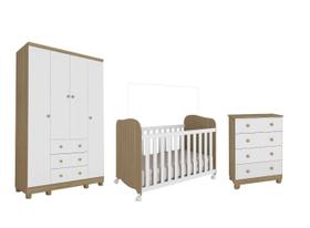 Quarto Completo Bebê Moveis Peroba Junior 04 pts Uli MDF