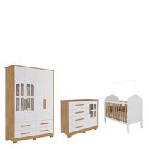 Quarto Completo Bebê Moveis Peroba Provençal Charlo Elo MDF -