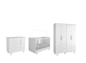 Quarto Completo Bebe Moveis Peroba Retro 04 portas MDF LS