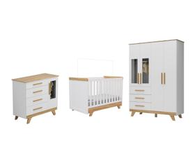 Quarto Completo Bebe Moveis Peroba Retro 04 portas MDF Quarto Completo Bebe Moveis Peroba Retro 04 portas MDF
