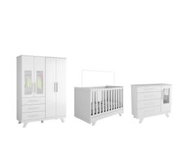 Quarto Completo Bebe Moveis Peroba Retro 04 portas MDF