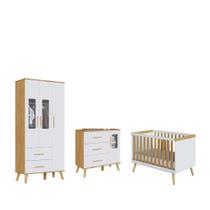 Quarto Completo Bebe Moveis Peroba Sky Retro MDF