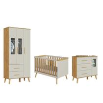 Quarto Completo Bebe Moveis Peroba Sky Retro MDF