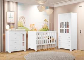 Quarto Completo com Berço 3 em 1 Katatau Branco/Fosco