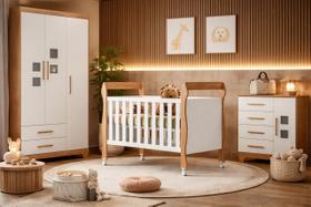 Quarto completo com Berço que vira cama Magia - MobiBaby Quarto completo com Berço que vira cama Magia - MobiBaby
