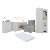 Quarto Completo com Colchão e Poltrona de Amamentação João e Maria Multimóveis MP4092 Quarto Completo com Colchão e Poltrona de Amamentação João e Maria Multimóveis MP4092