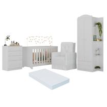 Quarto Completo com Colchão e Poltrona de Amamentação João e Maria Multimóveis MP4098 Quarto Completo com Colchão e Poltrona de Amamentação João e Maria Multimóveis MP4098