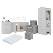 Quarto Completo com Colchão, Poltrona de Amamentação e Puff João e Maria Multimóveis MP4104