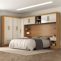 Quarto Completo Genius 9 Portas 6 Gavetas Cinamomo/ Off White - Moville