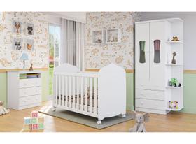 Quarto Completo Infantil Moveis Peroba Luna Berço 2x1 MDF