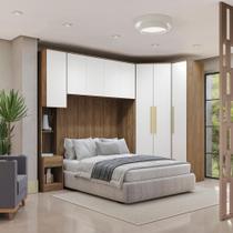 Quarto Completo Kappesberg Adapt 7 Peças Nogueira/branco Quarto Completo Kappesberg Adapt 7 Peças Nogueira/branco