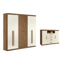 Quarto Completo Modu 2 Peças (1GuardaRoupa+1Cômoda) QC374 Jatoba/Areia - Santos Andirá Quarto Completo Modu 2 Peças (1GuardaRoupa+1Cômoda) QC374 Jatoba/Areia - Santos Andirá