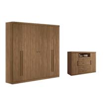 Quarto Completo Modu 2 Peças (1GuardaRoupa+1Cômoda) QC376 Jatobá - Santos Andirá Quarto Completo Modu 2 Peças (1GuardaRoupa+1Cômoda) QC376 Jatobá - Santos Andirá