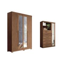 Quarto Completo Modu +Cômoda QC310 Jatobá - Santos Andirá