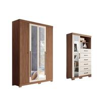 Quarto Completo Modu +Cômoda QC311 Jatoba/Areia - Santos Andirá Quarto Completo Modu +Cômoda QC311 Jatoba/Areia - Santos Andirá