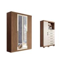 Quarto Completo Modu +Cômoda QC326 Jatoba/Areia - Santos Andirá Quarto Completo Modu +Cômoda QC326 Jatoba/Areia - Santos Andirá