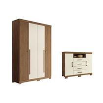 Quarto Completo Modu +Cômoda QC327 Jatoba/Areia - Santos Andirá Quarto Completo Modu +Cômoda QC327 Jatoba/Areia - Santos Andirá