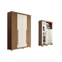 Quarto Completo Modu +Cômoda QC335 Jatoba/Areia - Santos Andirá Quarto Completo Modu +Cômoda QC335 Jatoba/Areia - Santos Andirá
