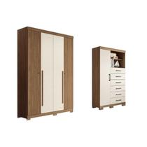 Quarto Completo Modu +Cômoda QC336 Jatoba/Areia - Santos Andirá Quarto Completo Modu +Cômoda QC336 Jatoba/Areia - Santos Andirá