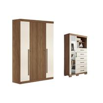 Quarto Completo Modu +Cômoda QC345 Jatoba/Areia - Santos Andirá Quarto Completo Modu +Cômoda QC345 Jatoba/Areia - Santos Andirá