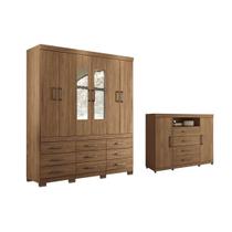 Quarto Completo Modu Guarda Roupa+Cômoda QC420 Jatobá - Santos Andirá Quarto Completo Modu Guarda Roupa+Cômoda QC420 Jatobá - Santos Andirá