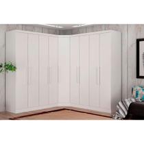 Quarto Completo Modu Rizon/Linea 3 Peças ( 2 Guarda Roupas + 1 Closet Canto Obliquo) QCM105 Branco - Novo Horizonte