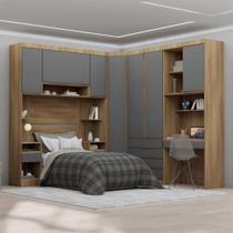 Quarto Completo Modulado Solteiro 493cm com Escrivaninha