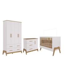 Quarto Completo Moveis Peroba Retro Bebe Guti 04 portas MDF