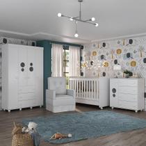 Quarto Completo+Poltrona Mp4073 Branco Branco Quarto Completo+Poltrona Mp4073 Branco Branco