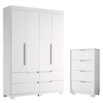 Quarto Completo Solteiro Guarda Roupa Doble e Cômoda Sole Quarto Completo Solteiro Guarda Roupa Doble e Cômoda Sole