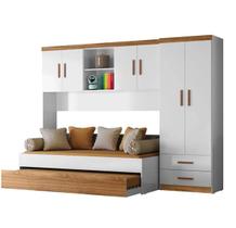 Quarto Conjugado guarda roupa 2Pts, aéreo Onix Peternella