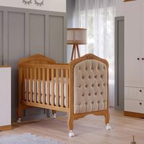 Quarto de Bebê 2 Peças com Berço e Capitonê Espresso Móveis Bege/Nature/Branco Quarto de Bebê 2 Peças com Berço e Capitonê Espresso Móveis Bege/Nature/Branco
