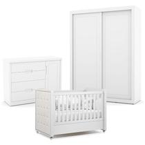 Quarto de Bebe 2 Portas Tutto New Branco Acetinado com Capitonê New Boucle - Matic Quarto de Bebe 2 Portas Tutto New Branco Acetinado com Capitonê New Boucle - Matic