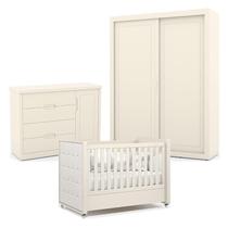 Quarto de Bebe 2 Portas Tutto New Off White com Capitonê New Boucle - Matic