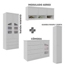 Quarto De Bebê 4 Peças 100% MDF Branco Elias Shop JM Baby