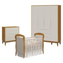 Quarto de Bebê 4 Portas com Cômoda Gaveteiro Elfe Classic e Berço Americano Danny Areia Savana Acetinado Amadeirado - Reller Quarto de Bebê 4 Portas com Cômoda Gaveteiro Elfe Classic e Berço Americano Danny Areia Savana Acetinado Amadeirado - Reller