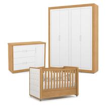 Quarto de Bebe 4 Portas Tutto New Freijó com Capitonê New Boucle - Matic Quarto de Bebe 4 Portas Tutto New Freijó com Capitonê New Boucle - Matic