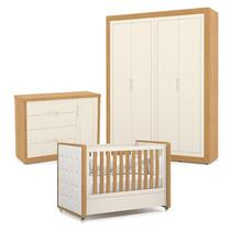 Quarto de Bebe 4 Portas Tutto New Freijó Off White com Capitonê New Boucle - Matic Quarto de Bebe 4 Portas Tutto New Freijó Off White com Capitonê New Boucle - Matic