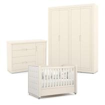 Quarto De Bebe 4 Portas Tutto New Off White Com Capitonê New Boucle - Matic