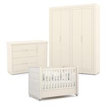 Quarto de Bebe 4 Portas Tutto New Off White com Capitonê New Boucle - Matic