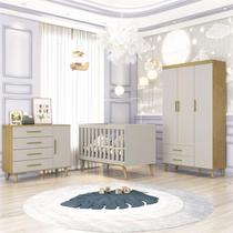 Quarto de Bebê Ambiente Ludmila Off White Bétula - Carolina Baby