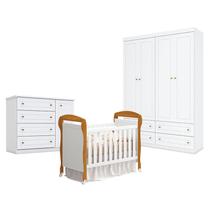 Quarto de Bebê Americano 4 Portas com Berço Danny Branco Acetinado Savana Reller - Henn. Quarto de Bebê Americano 4 Portas com Berço Danny Branco Acetinado Savana Reller - Henn.